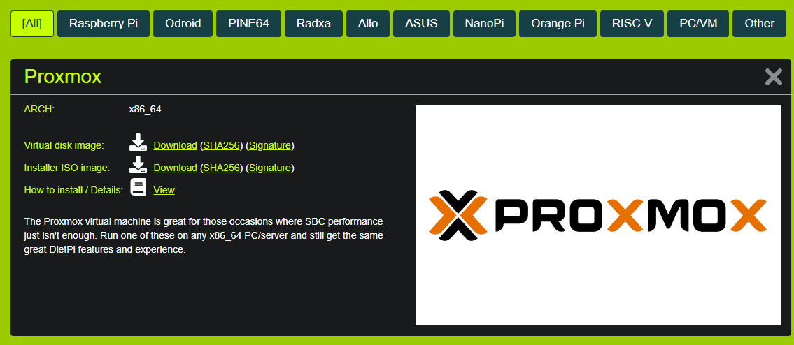 DietPiの公式サイト